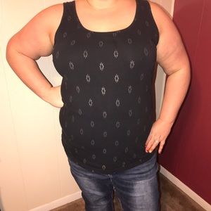 Black tank with gold design